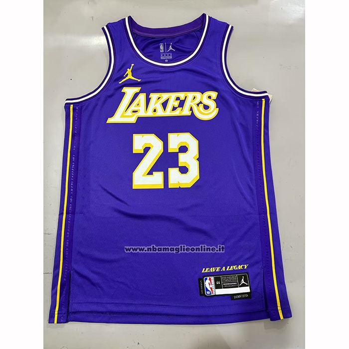Maglia Los Angeles Lakers Lebron James No 23 Statement 2025-26 Viola